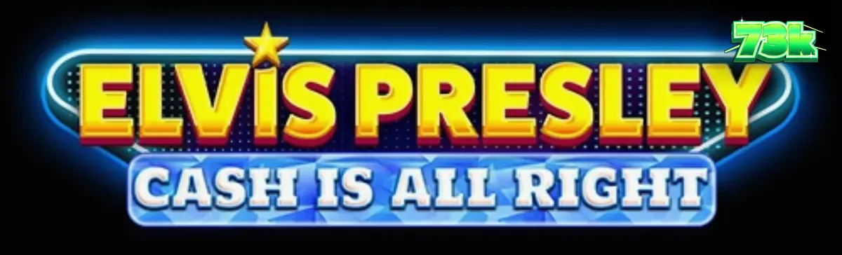 Tampilan visual neon Las Vegas dan simbol Elvis pada slot Elvis Presley: Cash is All Right